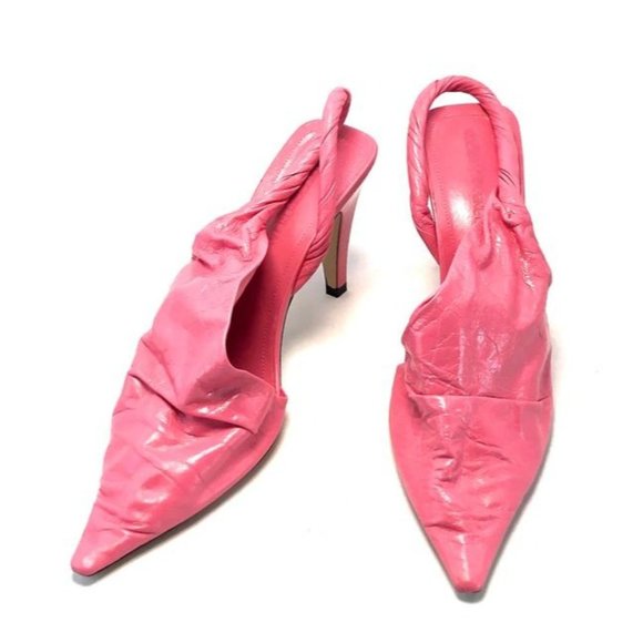 BOTTEGA VENETA Pink Twist The Patent Leather Slingback Pumps Size EU:38.5